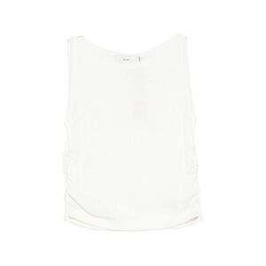 DUNST Ruched Side Tank Top Women WHITE T-Shirts & Tops